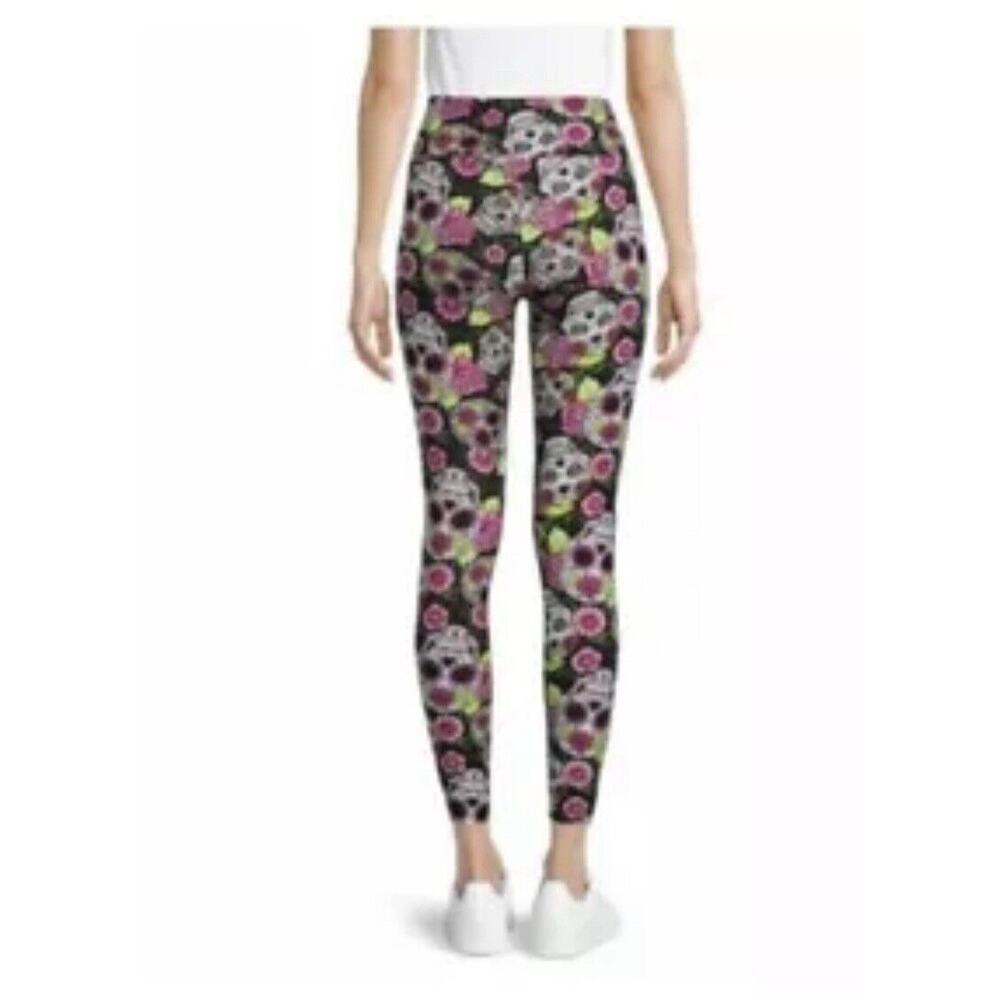 NoBo Sugar Skull High Rise Halloween Ankle Sueded Soft Leggings Medium 7-9 New - Picture 2 of 4